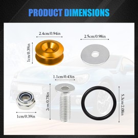 Lyxheth Bumper Quick Release, Car Bumper Clips, Quick Release Trunk Front Rear Bumper Holder Kit with Washers & Screws, Bumper Repair Clip Universal for Car Front and Rear Bumper (Gold)