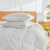 JELLYMONI 100% Natural Cotton Striped King Pillowcases Set, 2 Pack