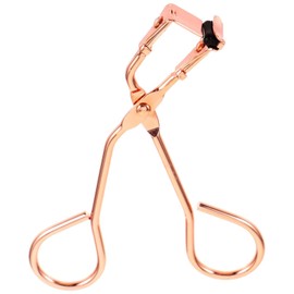 Rose Gold Eyelash Curler with Refill Pads - Mini Lash Curler for All Eyelash Shapes - Professional Silicone Makeup Tool with Precision Tweezers - 2-in-1 Beauty Kit in Stainless Steel Design