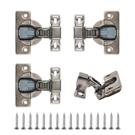 4 Pack Soft Closing Cabinet Hinges – HhdvdyWgd Concealed Hidden Hinges for Kitchen Cabinets, Self-Closing Adjustable Overlay, Durable Carbon Steel, Face Frame (Titanium Gold)