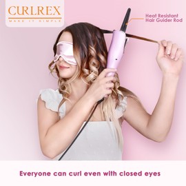 Rotating Curling Iron Ionic Automatic Hair Curler Ceramic 1 inch Extended Barrel Auto Self Spinning Easy Curler for Beginners Root Volumizing