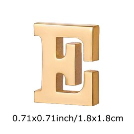 vmcoatdu A-Z Initial Pins 26 Letters E Pins 18K Gold Plated and Silver Tone Metal Brooch Breastpin Badge (E Gold Plated)