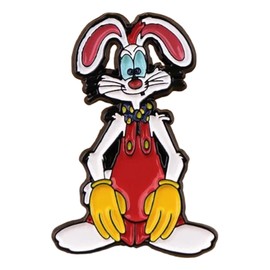 Roger Cartoon Rabbit Character 1.37 Inch Tall Enamel Metal Pin