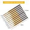 End Mill Sets,10Pcs Titanium Coat End Mill,1/8" Shank 0.6-1.5mm Micro