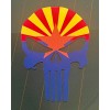 Avery Dennison Punisher Skull Arizona Flag Distressed Punisher Skull Sticker