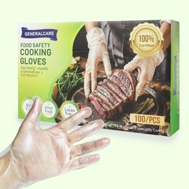 Disposable Cooking Gloves for Food Prep, Handling and Serving, Kitchen Food Safe Clear Flexible TPE Gloves, Perfect for Cooking, Latex & Powder Free, 100PCS