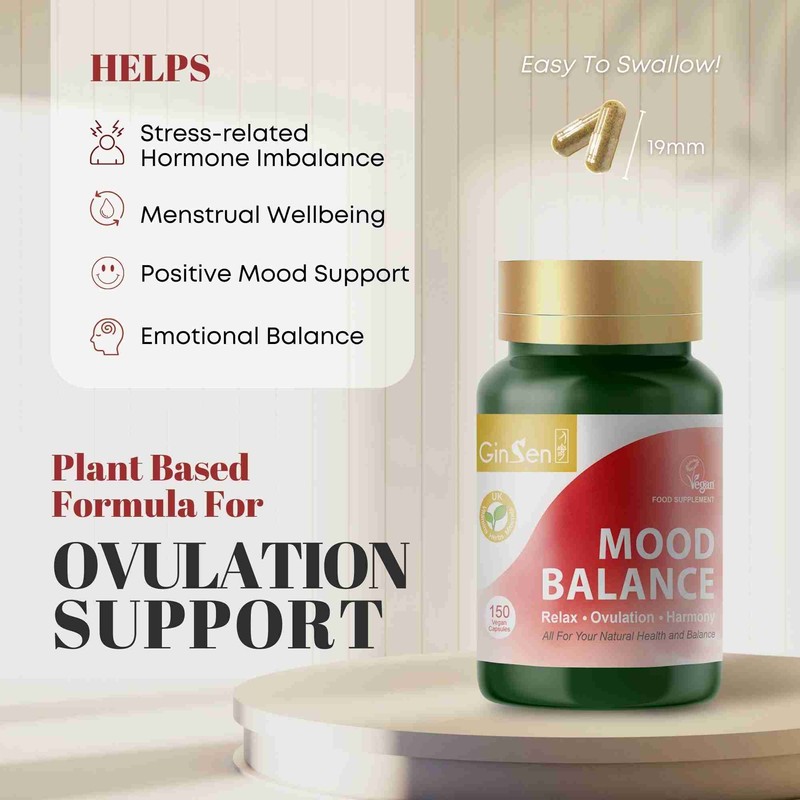 GinSen Strong Mood 150 Capsules, Natural Balance, Ovulation Support &