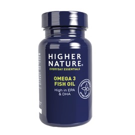 Higher Nature - Omega 3 1000mg Fish Oil Capsules - Eye Health & Brain - 180mg EPA - 120mg DHA - 90 Capsules