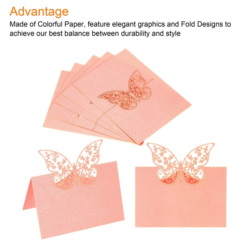 PATIKIL 25pcs Hollow Butterfly Cut Design Table Name Place Cards