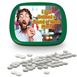 Just Smoked A Pound Of Weed Mints – Wintergreen Mints – 1 oz – Funny Mint Tins – Silly Gag Gifts – Stoner gifts – Funny Stocking Stuffers by Gears Out