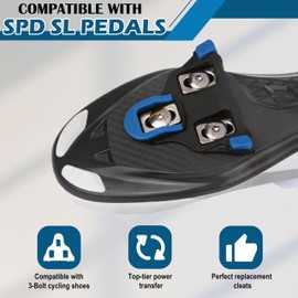 Road Bike Cleats Compatible with SPD-SL Pedals, 4 Pack