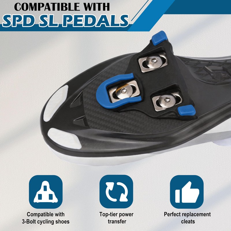 Road Bike Cleats Compatible with SPD-SL Pedals, 4 Pack