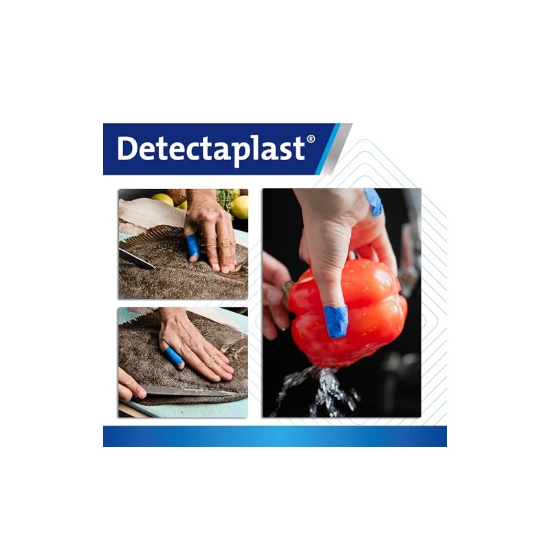 Detectaplast Tiritas azules universales impermeables para manipulación de alimentos y