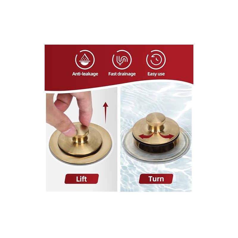 PRIMSOPH Lift Turn Tub Drain Trim Kit with One Hole
