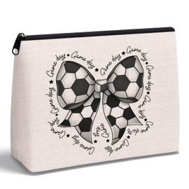 KAIOUS Soccer Gifts for Women — Soccer Ball Makeup Bag Cosmetic Bag Makeup Zipper Pouch