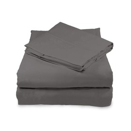 100% Organic Cotton Sheets King Size - GOTS Certified Organic Bed Sheets with Deep Pocket Breathable and Cozy Sateen Weave Gets Softer with Each Wash - Luxury 4 Piece Set (Gray, King)