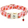 Elegant little tail Dog Collar, Strawberry Pattern Pet Collar Pink