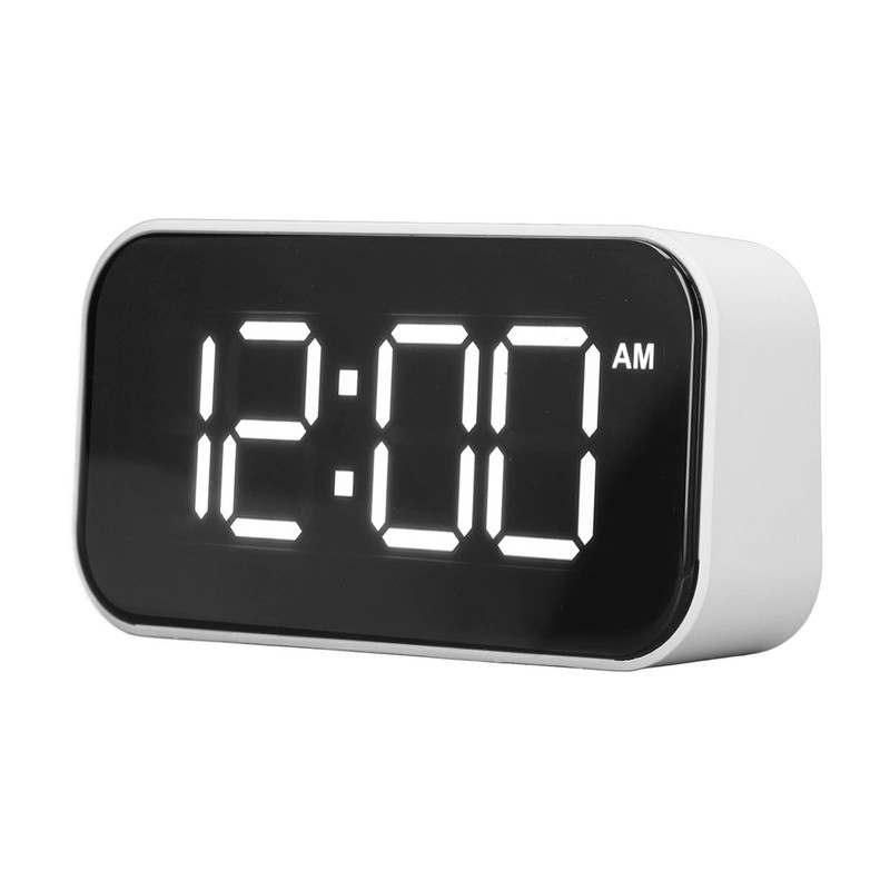 Digital Alarm Clock Large Number USB Rechargeable Mirror Electronic Desktop
