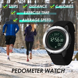 findtime Tactical Watches for Men Digital Sports Compass Pedometer Calorie Counter Watch Waterproof Watch Military Stopwatch Pacer Running Watch Nylon Strap