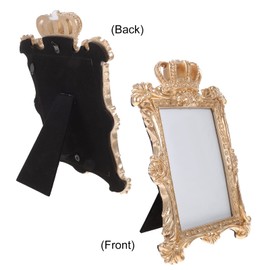 BESPORTBLE Gold Crown Photo Frame, 7inch Resin Picture Frame with Kickstand - Vintage Picture Frame For Portrait or Family Photos