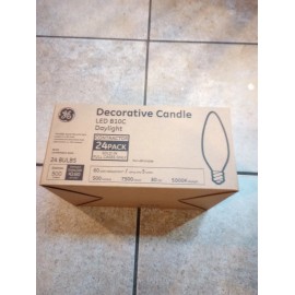GE Daylight LED B10C Candelabra Base Bulbs 60W EQ 5W Decorative Candle - 24 pack