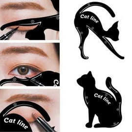 2pcs 아이 라이너 스텐실 고양이 라인 아이 라이너 스탬프 모델 아이 라이너 템플릿 셰이퍼 아이 라이너 메이크업 도구 메이크업 제품 [1Set] 2pcs Cat Eye Liner Stencil Set Eyeliner Stamp Model Eyeliner Template Shaper Makeup Tool Makeup Product [1Set]