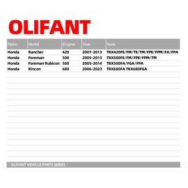 OLIFANT Front Brake Master Cylinder for Honda Rancher 420 2007-2013 Foreman 500 2005-2013 Foreman Rubicon 500 2005-2014 Rincon 680 2006-2023 45510-HR0-305 45510-HN8-305 45510-HP0-A51