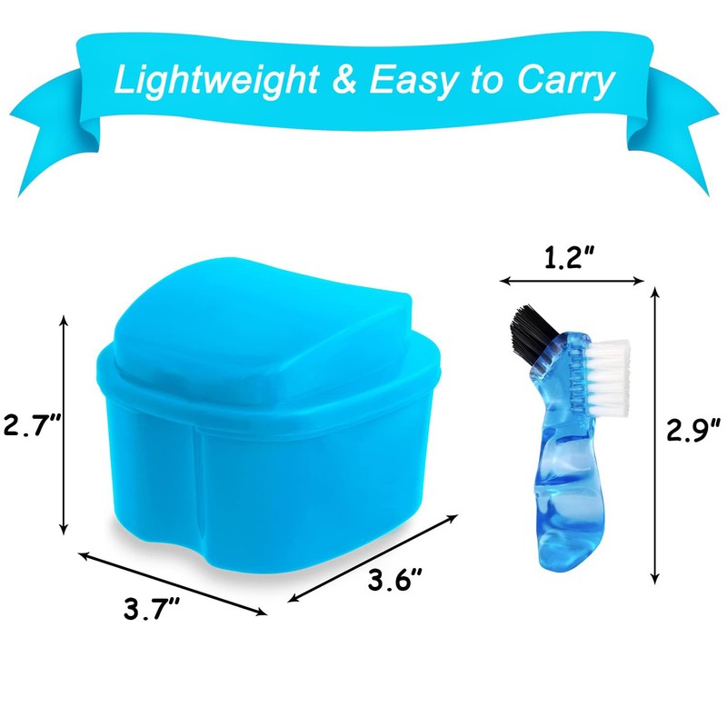 2 Pack Denture Case Dental Mouthguard Case, Denture Bath Box