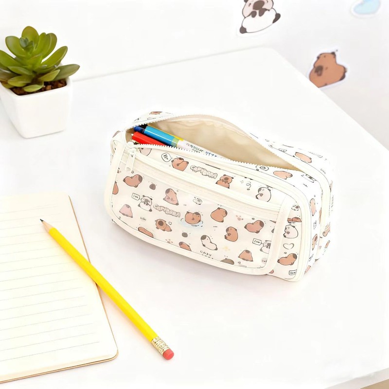 JUTOROSY Large Capacity Anime Pencil Case, 9-Compartment Pen Organizer