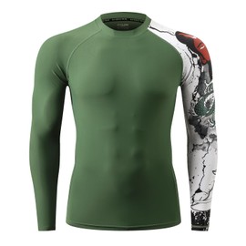 ADOREISM Men's Quick-Dry UPF 50+ Sun Protection Long Sleeve Rash Guard (GuanYu, XL)