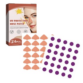UV Nose Protection, Sun Protection Nose Patch, Outdoor Nose Patch, Sun Stickers, for Summer, Outdoor, Breathable, Comfortable, Refreshing UV Protection (24 Pieces Nose Patch/UVV Stickers 30 Pieces)