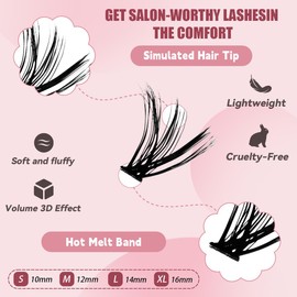 Azenlo Natural Lash Clusters Kit Wispy Eyelash Clusters 120 pcs Cluster Eyelash Extensions C Curl Individual Lashes 10-16 mm Mix Length Natural Look (50D KIT 120 Pcs)