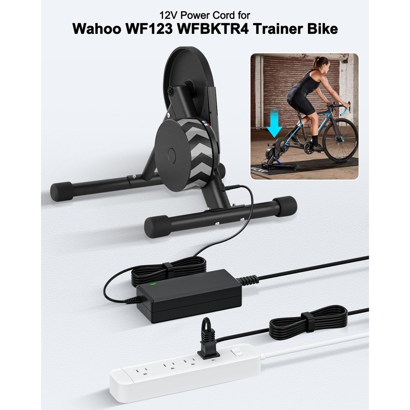 FGIEU 12V Power Cord for Wahoo WFBKTR4 WF123 Kickr Core