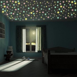 ​100Pcs Glow in The Dark Stars Wall Stickers, Self-Adhesive Luminous Decor for Bedroom, Room and Home Art, Fluorescent Night Sky Ceiling Decals for Party, Room Decorations​