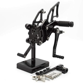 CNC YZF R3 R25 Motorcycle Adjustable Rearsets Foot Pegs Rear Set Footpeg Brake Shift Pedal Compatible with YZF R25 R3 2014-2021, MT-25 MT-03 MT25 MT03 2015-2021 Black