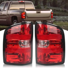 Huray Taillight For 2007-2013 Chevy Silverado Replacement Driver Side and Passenger Side OE Style Rear Brake Lamp Assembly (Black Trim)