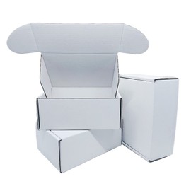6x4x3 inch Small White Mailers Boxes Recyclable Corrugated Gift Box for Packaging Shipping Set of 10