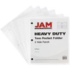 JAM PAPER Heavy Duty Plastic 3 Hole Punch Pocket Folders