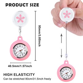 Nurse Watch, Pack of 5 Nurse Watch, Retractable Nurse Watch, Lapel Watch, Pocket Watches for Women with Glow Pointer, Nurse Pocket Watch for Nurses Care and Doctors, multicoloured