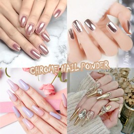 3 Colors Chrome Nail Powder kit,Aurora Metallic Nail Powder Holographic Mirror Effect Mermaid Iridescent Nail Powder Metallic Powder for Nails,Nail Art Decoration (01#)