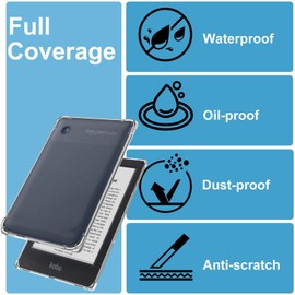 KZIOACSH Clear Case for Kobo Clara Colour/Clara BW 6 inch, [Reinforced Corners] Ultra Slim Shockproof Protective Case [Drop Protection] [Non-Slip] Flexible Soft TPU Skin Cover,Transparent