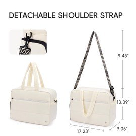 CLUCI Weekender Travel Bag for Women Puffer Tote Bag Carry On Duffle Overnight Bags with Shoe Compartment