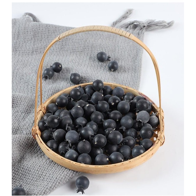 Rikyo 50 Blueberries Artificial Fruits, Realistic Lifelike Blue Foam Fruits,
