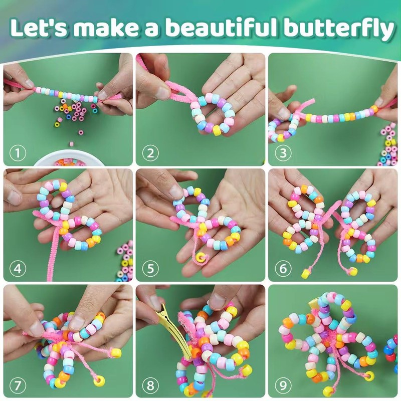 Pony Beads, 4500pcs 6x9mm, Wholesale Beads, Bracelets Jewelry Making, Arts