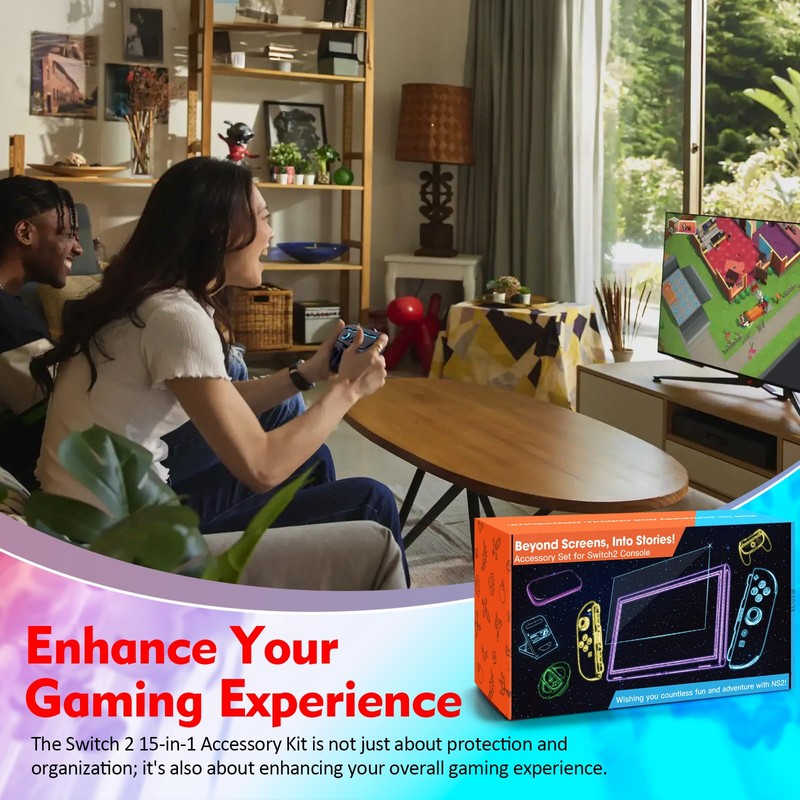 JoyHood 15 in 1 Accessories Kit Compatible with Switch2, Family
