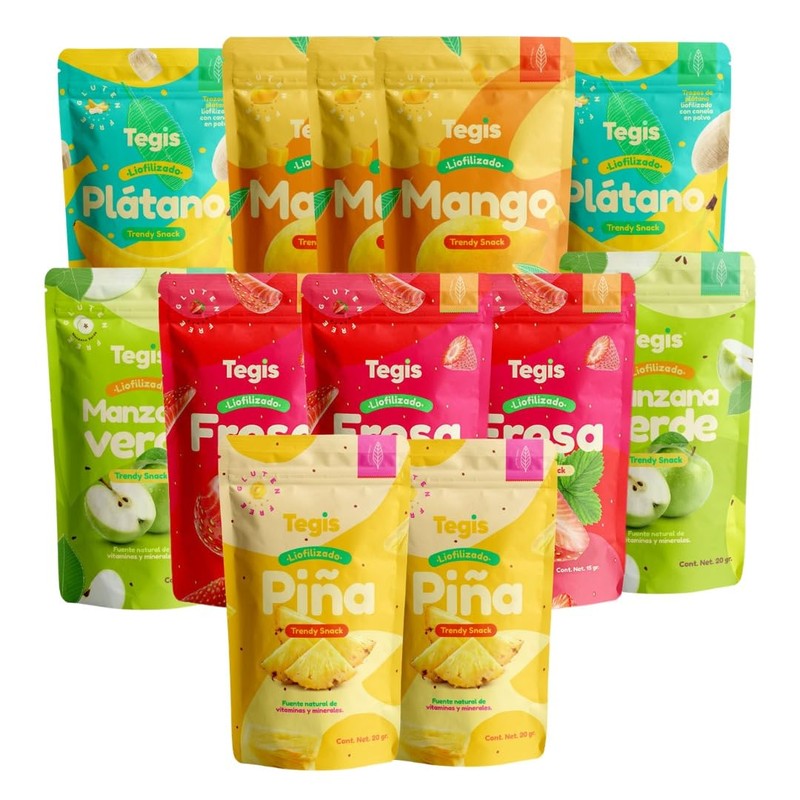 Mix Natural de Frutas Liofilizadas 12 Pack – Sin Sellos,
