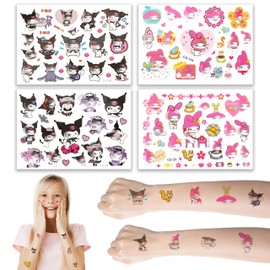 Tattoos for Children, 4 Sheets Tattoo Children's Cartoon Children's Tattoos Skin-Friendly Waterproof Temporary Children's Tattoos for Children's Birthday Party Decoration Party Bags for Girls Boys
