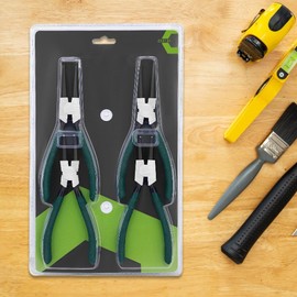 Snap Ring Pliers, Internal Circlip Pliers with Bent Jaw - Heavy Duty Removal Tool Spring Retaining Clamps Accessories for Bearings, Automotive & Motorcycles