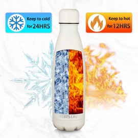 Insulated Water Bottle,2 Pack-17oz Stainless Steel Water Bottles with straw lid,Metal Sports Thermos Water Bottles for Boys,Girls,Double Wall Vacuum BPA-Free Flask for School, Sports(Pink-white)