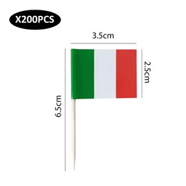 200 Italian Toothpick Flags, Cupcake Toothpick Flags, Flag Fruit Pick Flags, Cocktail Toothpick Flags, Decorative Toothpick Flags